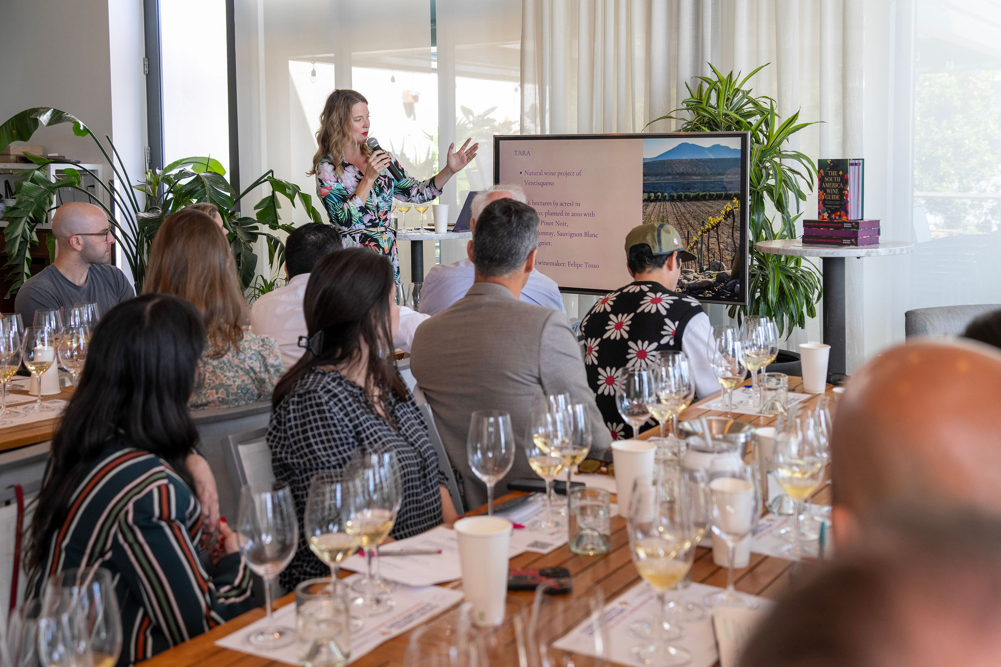 Amanda Barnes MW presenting at a previous South American wine masterclass